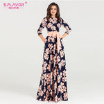 Elegant Floral O-neck Dress