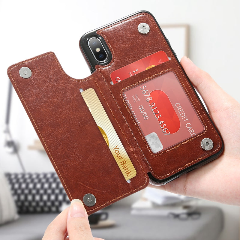 Multi Card Holders Case Cover For iPhone 8 7 6 6s Plus X Shells