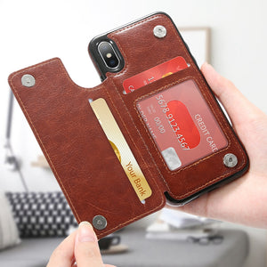 Multi Card Holders Case Cover For iPhone 8 7 6 6s Plus X Shells