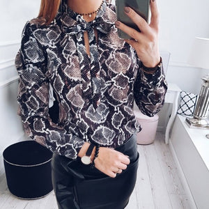 Hot White Snake Skin Blouse