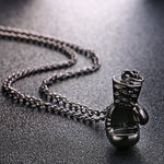 2018 Trendy Black Plated Fashion Mini Boxing Glove Necklace Boxing Jewelry Stainless Steel Collar de Cadena Cool Pendant